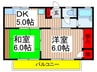 ゴールドシティハイツ２ 2DKの間取り