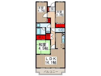 間取図 オーチャード・ヴィレッヂ