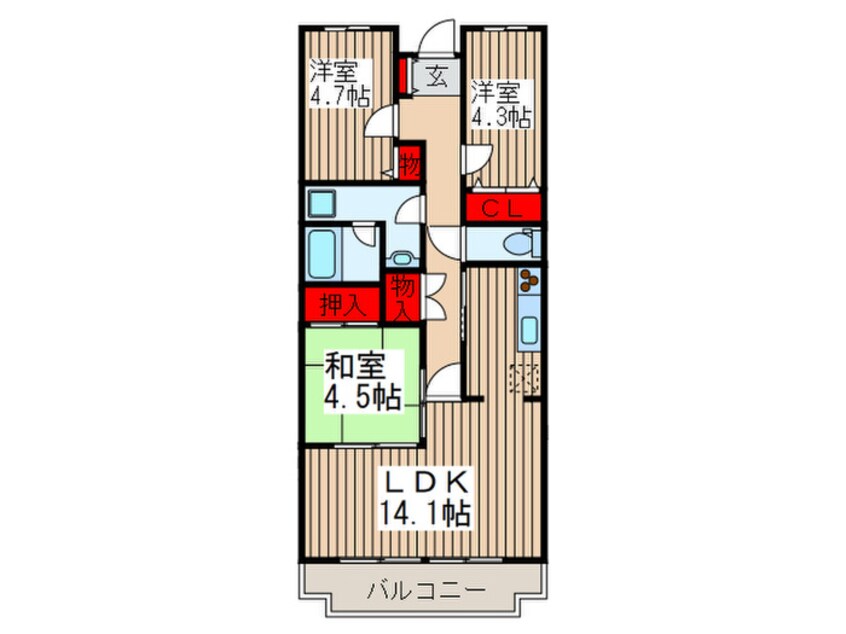 間取図 オーチャード・ヴィレッヂ