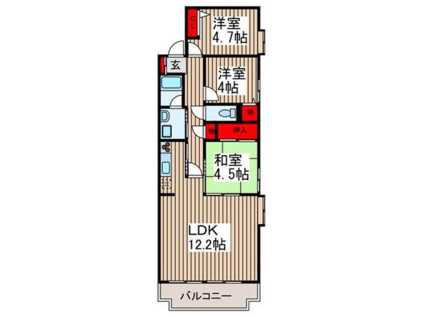 間取図 オーチャード・ヴィレッヂ