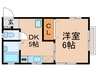 めぐみハイツ 1DKの間取り