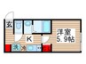 コンソラータ亀有 1Kの間取り