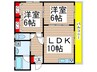 蔵屋マンション第四 2LDKの間取り