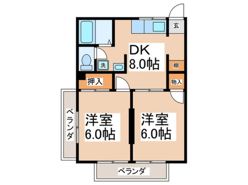 間取図 Ｋ・フラット