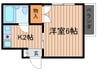 コ－ポサニ－ 1Kの間取り