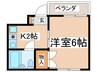 コ－ポサニ－ 1Kの間取り