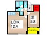 Ｐａｒｋ　ＡＹＡＳＥ 1LDKの間取り