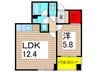 Ｐａｒｋ　ＡＹＡＳＥ 1LDKの間取り