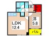 Ｐａｒｋ　ＡＹＡＳＥ 1LDKの間取り