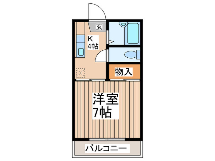 メゾン　ワカバヤシ 1Kの間取り