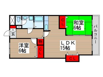 間取図 カームヤタ藤第3