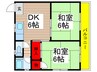 グリ－ンハイツ石垣 2DKの間取り