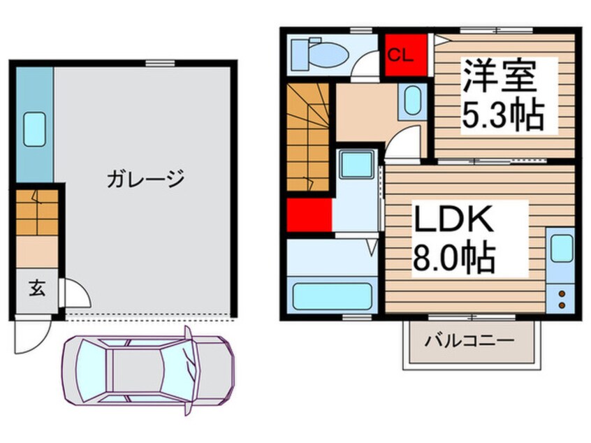 間取図 ﾌﾟﾚﾐｱﾑｶﾞﾚｰｼﾞﾊｳｽ浦和美園A棟