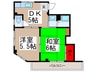 宇山ハイツ 2DKの間取り