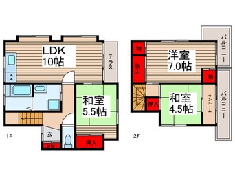 間取図 竹田貸家