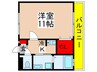 リヴェ－ル南ユ－カリが丘 1Kの間取り