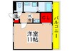 リヴェ－ル南ユ－カリが丘 1Kの間取り