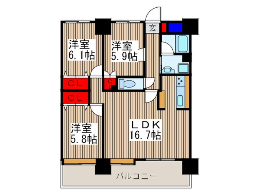 間取図 パークサイドハイツタケノヤ