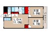 セントラルハイツⅡ 2LDKの間取り