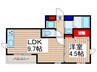 サニークレスト 1LDKの間取り