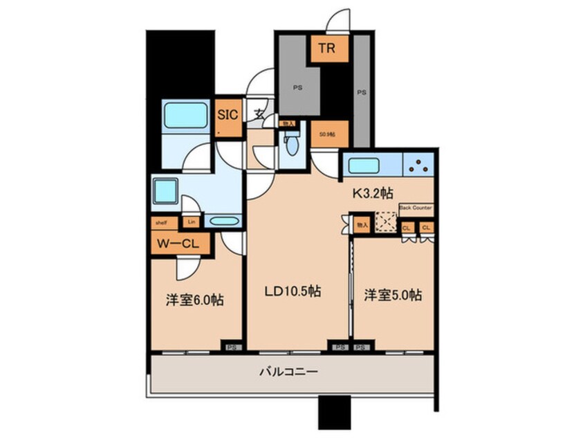 間取図 ﾊﾟｰｸｺｰﾄ文京小石川ｻﾞﾀﾜｰ（3219）