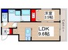 リーブルファイン川越砂 1LDKの間取り