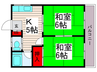 本町ハイツ 2Kの間取り