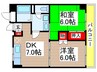ハイツエスポワール 2DKの間取り