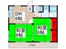 広面ハイツ 2DKの間取り