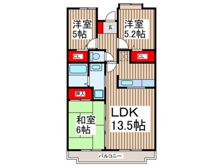 間取図 プリムヴェ－ル新所沢