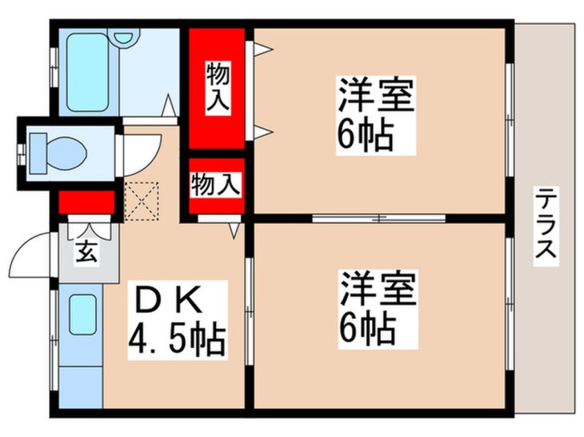 間取図 コ－ポラス田園