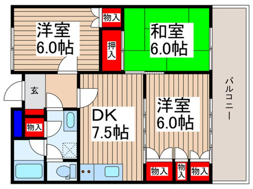 間取図 サンライズ鶴瀬