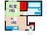 江川ハイツ３ 1Kの間取り