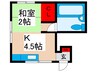 江川ハイツ３ 1Kの間取り