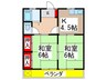 コ－ポ小山 2Kの間取り