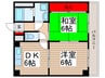 金子ハイツ 2DKの間取り