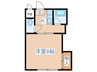 コ－ポ柏 1Kの間取り