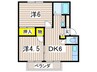 エトワール馬堀 2DKの間取り