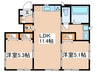 グランドユアメゾン 2LDKの間取り