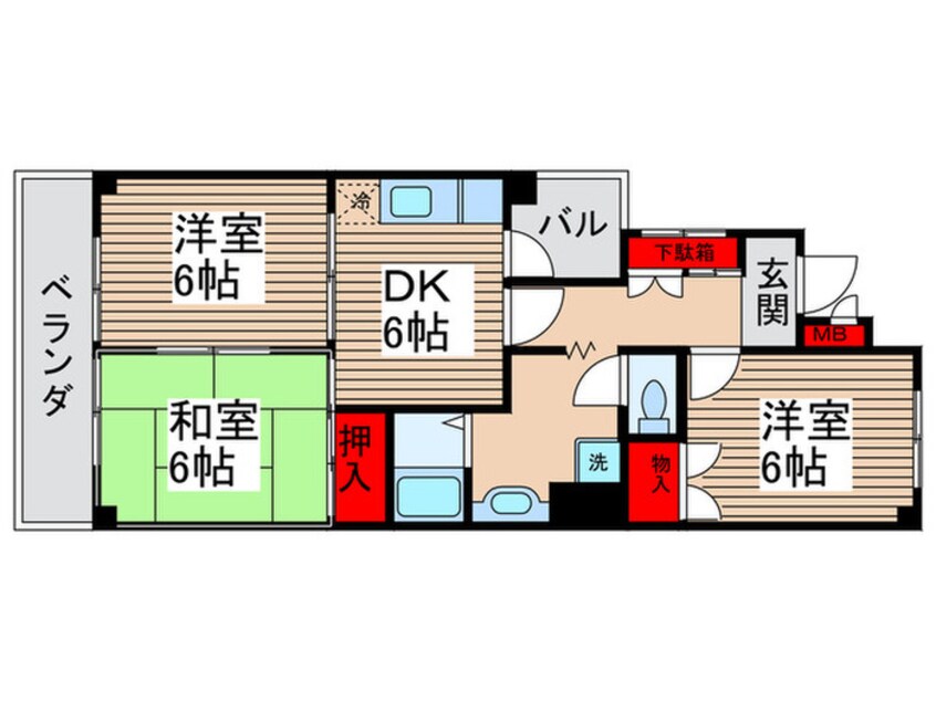 間取図 リシェス久米川２号館