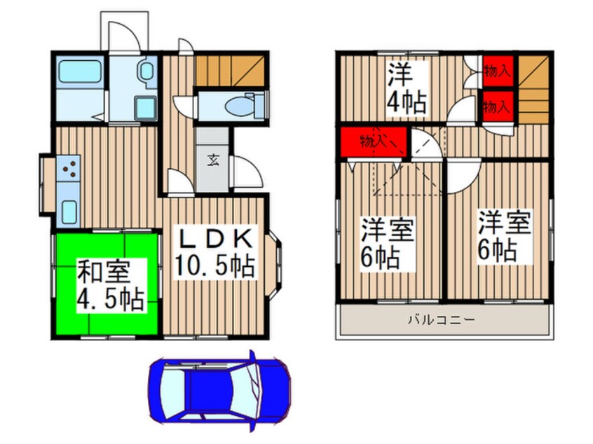 間取図 春日部市南３丁目貸家