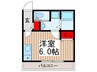 クローバーハイム鬼高 1Rの間取り