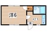 クレーンクレスト 1Kの間取り