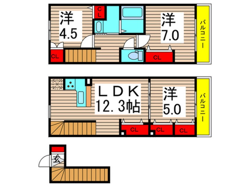 間取図 エルスタンザ綾瀬ＤＥＵＸ