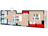 サンハイム東向島 1LDKの間取り