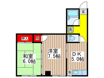 間取図 ユ－ケ－武蔵大和駅前ビル