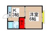 コ－ポ石渡 1Kの間取り