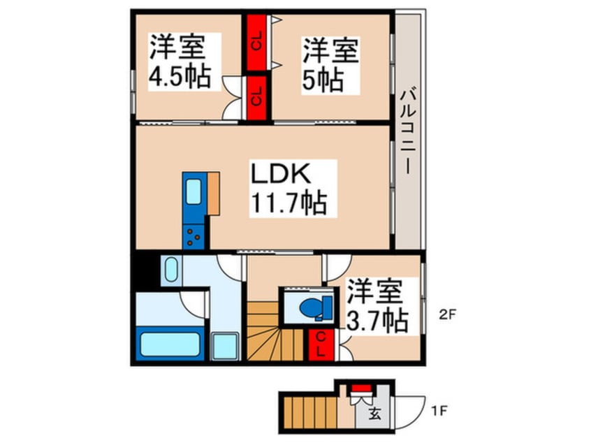 間取図 ｔｏｍａｔｏⅢ　Ｂ棟