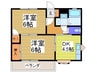 アバンサールプリモＢ 2DKの間取り