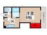 ロマネ北柏 1Kの間取り